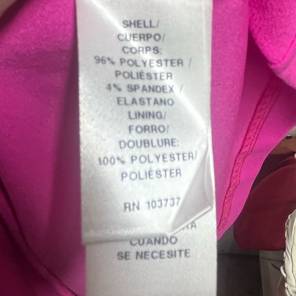 Donna Morgan Women's Stretch Crepe One Shoulder Short Dress in Electric pink 12 - Picture 7 of 8
